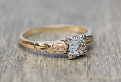 ANTIQUE OLD MINE CUT DIAMOND ENGAGEMENT RING SOLITAIRE - SinCityFinds Jewelry