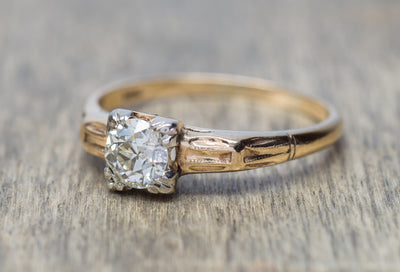 ANTIQUE OLD MINE CUT DIAMOND ENGAGEMENT RING SOLITAIRE - SinCityFinds Jewelry