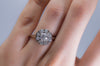 VINTAGE DIAMOND CLUSTER DAISY STYLE RING IN WHITE GOLD - SinCityFinds Jewelry