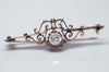 VICTORIAN GOLD BROOCH WITH CENTER OLD EUROPEAN CUT - SinCityFinds Jewelry