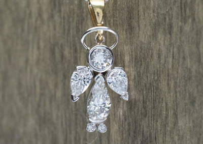 1.25CTW ANGEL SHAPE DIAMOND PENDANT - SinCityFinds Jewelry