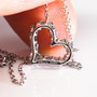 SMALL TIFFANY DIAMOND HEART PLATINUM NECKLACE AND PENDANT - SinCityFinds Jewelry