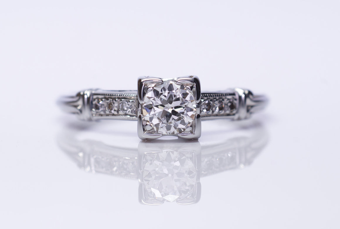 JABEL ART DECO OLD EUROPEAN CUT DIAMOND ENGAGEMENT RING - SinCityFinds Jewelry