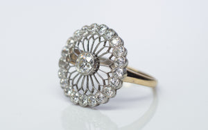 EDWARDIAN OLD EUROPEAN CUT DIAMOND RING IN PLATINUM AND GOLD - SinCityFinds Jewelry