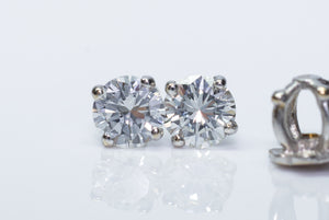 0.80ctw BRILLIANT CUT DIAMOND EARRINGS IN VINTAGE SETTINGS - SinCityFinds Jewelry