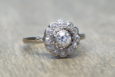 EDWARDIAN OLD MINE CUT DIAMOND RING - SinCityFinds Jewelry
