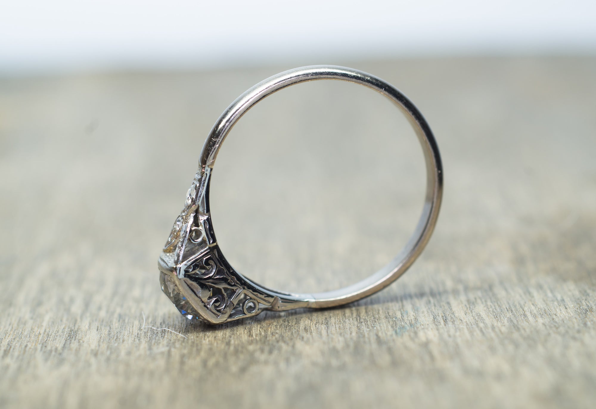 3/4ct EDWARDIAN DIAMOND ENGAGEMENT RING SOLITAIRE - SinCityFinds Jewelry