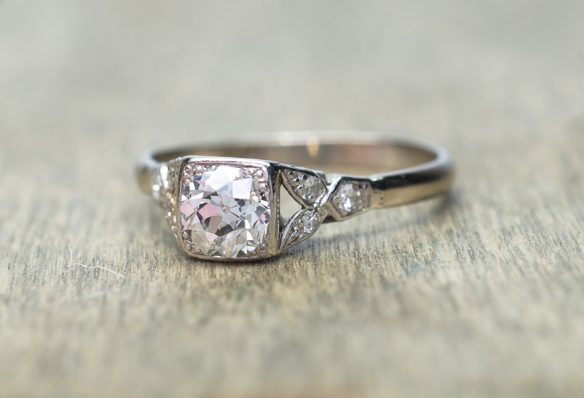 3/4ct EDWARDIAN DIAMOND ENGAGEMENT RING SOLITAIRE - SinCityFinds Jewelry