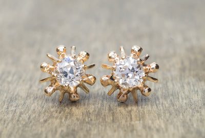 1.3CTW ANTIQUE OLD MINE CUT DIAMOND EARRINGS - SinCityFinds Jewelry