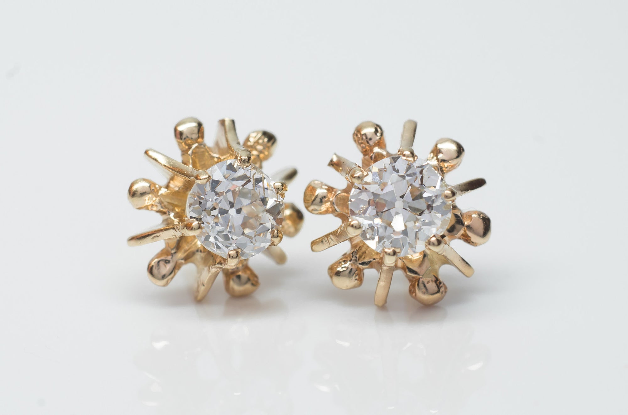1.3CTW ANTIQUE OLD MINE CUT DIAMOND EARRINGS - SinCityFinds Jewelry
