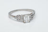 ART DECO EMERALD CUT DIAMOND ENGAGEMENT RING - SinCityFinds Jewelry