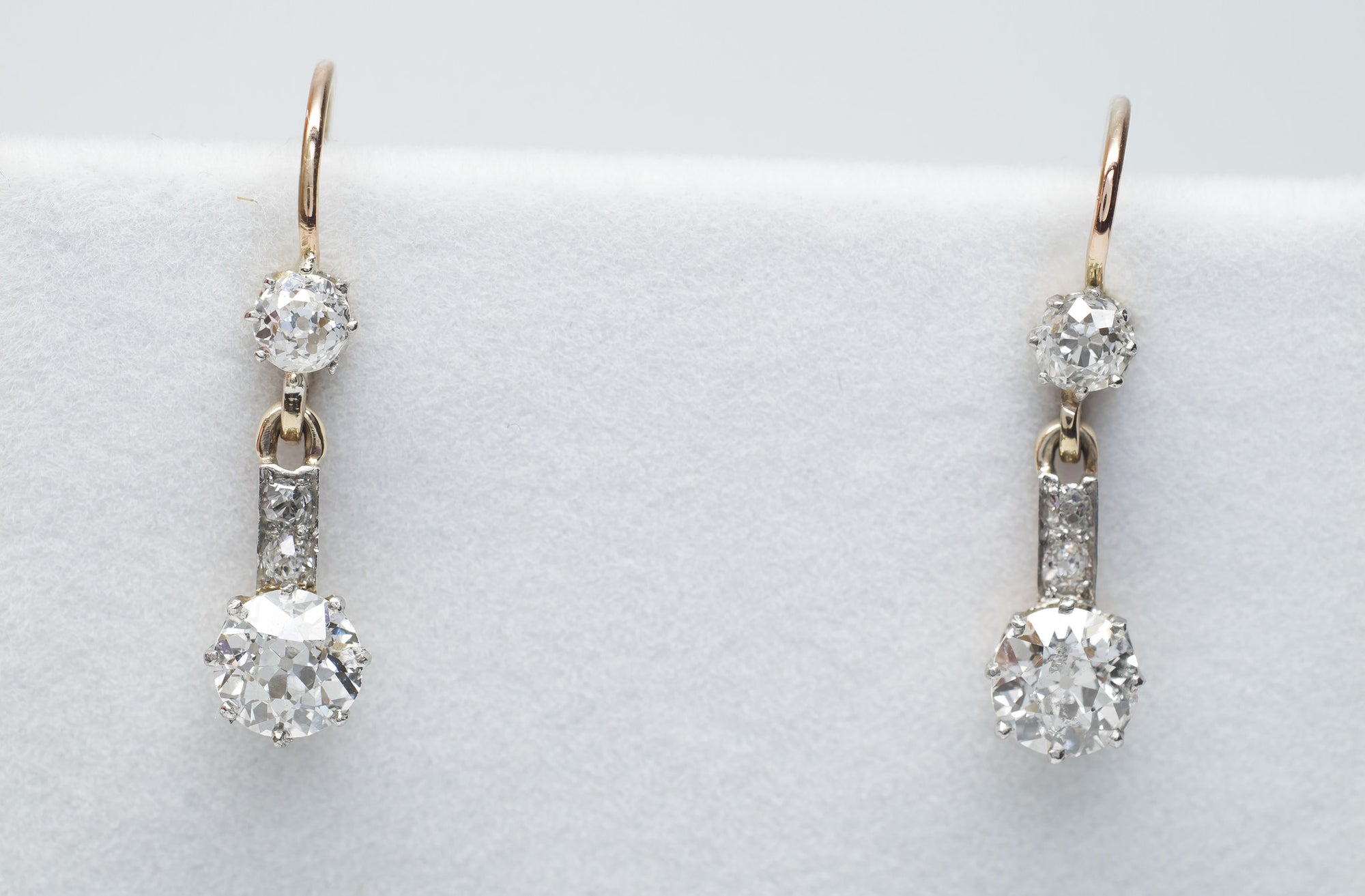 1.85CTW ANTIQUE DIAMOND EARRINGS OLD MINE CUT - SinCityFinds Jewelry