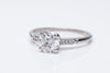 0.95CT ART DECO OLD EUROPEAN CUT DIAMOND SOLITAIRE WITH ACCENTS - SinCityFinds Jewelry
