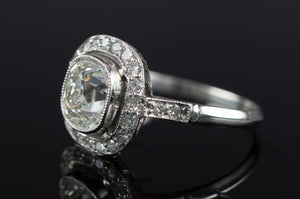 1.65CTW ANTIQUE CUSHION DIAMOND RING - SinCityFinds Jewelry