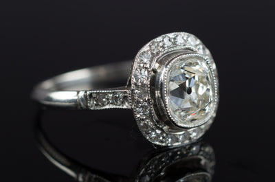 1.65CTW ANTIQUE CUSHION DIAMOND RING - SinCityFinds Jewelry