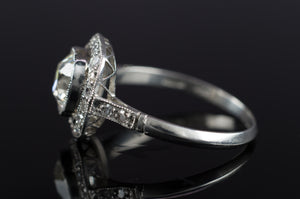 1.65CTW ANTIQUE CUSHION DIAMOND RING - SinCityFinds Jewelry