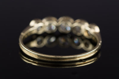 VINTAGE GOLD AND PLATINUM FIVE STONE BAND - SinCityFinds Jewelry