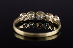 VINTAGE GOLD AND PLATINUM FIVE STONE BAND - SinCityFinds Jewelry