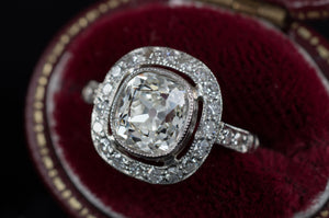 1.65CTW ANTIQUE CUSHION DIAMOND RING - SinCityFinds Jewelry