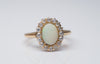 VINTAGE OPAL AND OLD MINE CUT HALO RING - SinCityFinds Jewelry