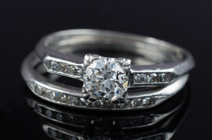 VINTAGE PLATINUM WEDDING SET - SinCityFinds Jewelry