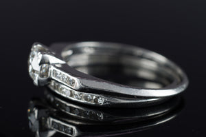 VINTAGE PLATINUM WEDDING SET - SinCityFinds Jewelry