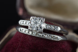 VINTAGE PLATINUM WEDDING SET - SinCityFinds Jewelry