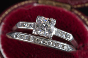 VINTAGE PLATINUM WEDDING SET - SinCityFinds Jewelry