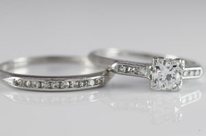 VINTAGE PLATINUM WEDDING SET - SinCityFinds Jewelry