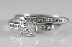 VINTAGE PLATINUM WEDDING SET - SinCityFinds Jewelry