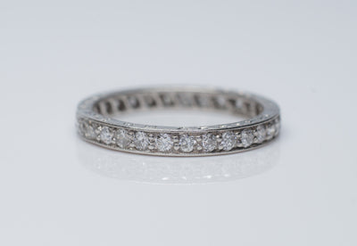 ART DECO TIFFANY DIAMOND ETERNITY WEDDING BAND - SinCityFinds Jewelry