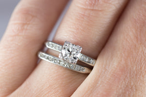 VINTAGE PLATINUM WEDDING SET - SinCityFinds Jewelry