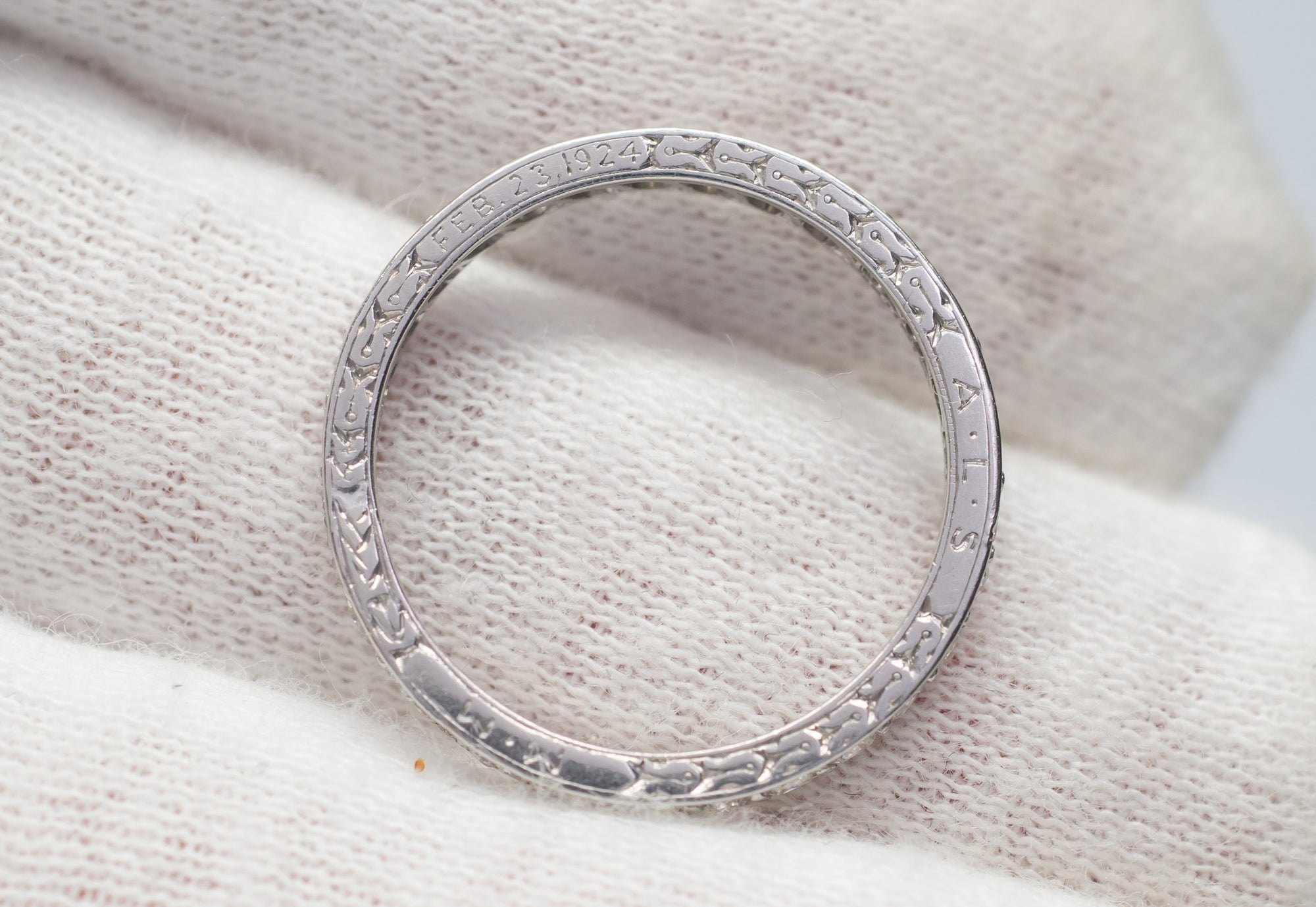 ART DECO TIFFANY DIAMOND ETERNITY WEDDING BAND - SinCityFinds Jewelry