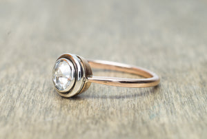 VINTAGE ROSE CUT DIAMOND SOLITAIRE IN GOLD - SinCityFinds Jewelry