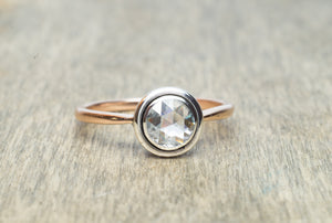 VINTAGE ROSE CUT DIAMOND SOLITAIRE IN GOLD - SinCityFinds Jewelry