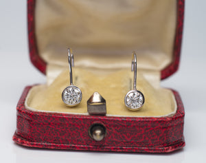 1CTW BEZEL SET DANGLE DIAMOND  EARRINGS - SinCityFinds Jewelry