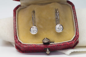 1CTW BEZEL SET DANGLE DIAMOND  EARRINGS - SinCityFinds Jewelry