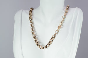 VICTORIAN 17.25IN WATCH CHAIN NECKLACE 14K GOLD - SinCityFinds Jewelry