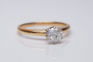 OLD EUROPEAN CUT DIAMOND SOLITAIRE IN WHITE GOLD - SinCityFinds Jewelry