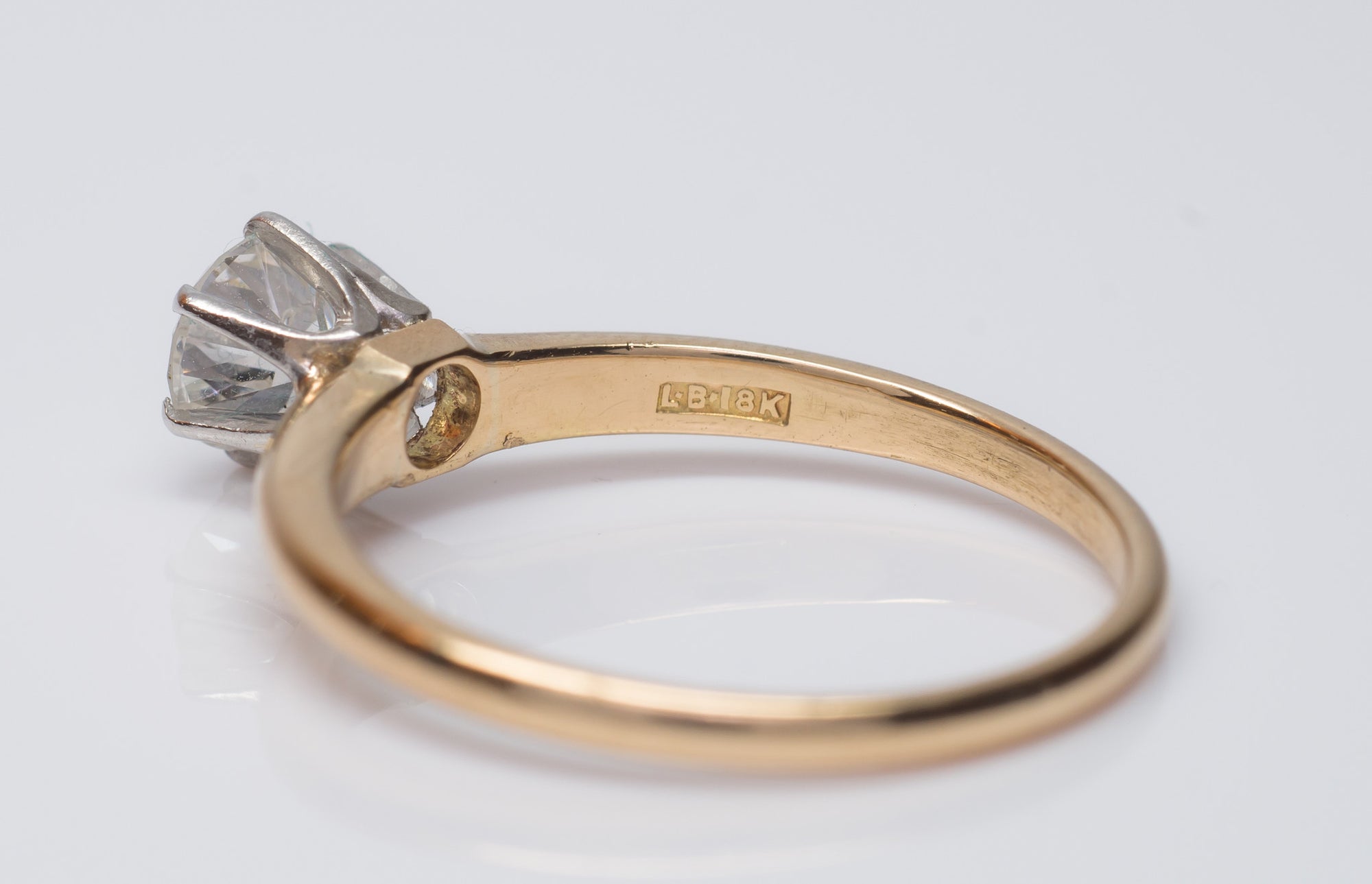 OLD EUROPEAN CUT DIAMOND SOLITAIRE IN WHITE GOLD - SinCityFinds Jewelry