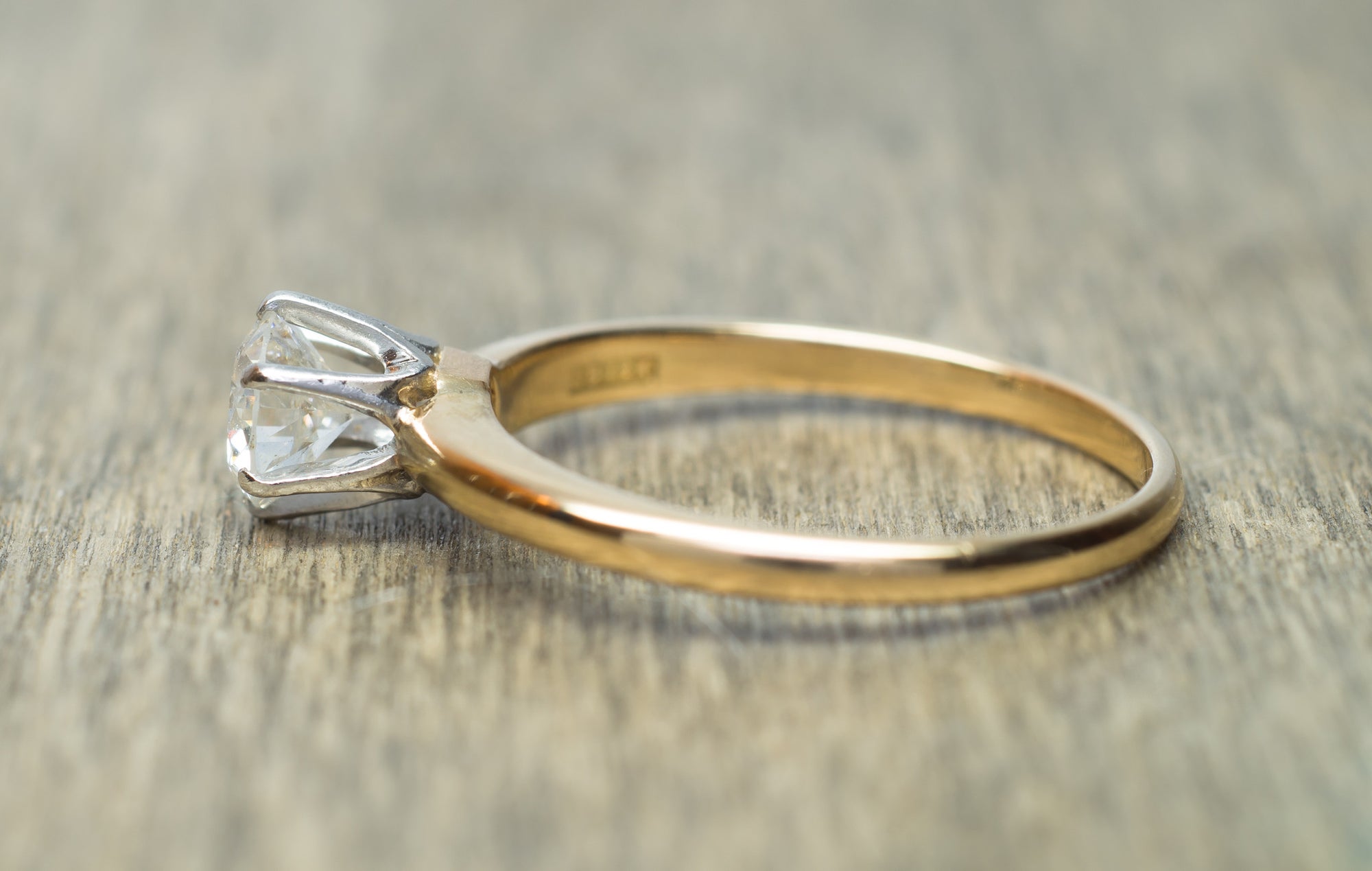 OLD EUROPEAN CUT DIAMOND SOLITAIRE IN WHITE GOLD - SinCityFinds Jewelry