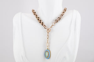 VICTORIAN 17.25IN WATCH CHAIN NECKLACE 14K GOLD - SinCityFinds Jewelry