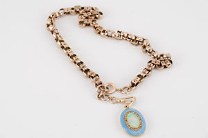 VICTORIAN 17.25IN WATCH CHAIN NECKLACE 14K GOLD - SinCityFinds Jewelry