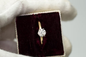 OLD EUROPEAN CUT DIAMOND SOLITAIRE IN WHITE GOLD - SinCityFinds Jewelry