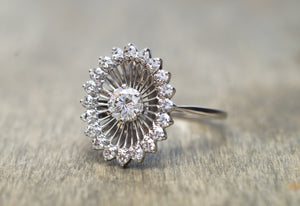 VINTAGE JABEL WHITE GOLD DIAMOND COCKTAIL RING - SinCityFinds Jewelry