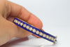 1.5CTW VINTAGE SOLID GOLD, DIAMOND AND ENAMEL BANGLE - SinCityFinds Jewelry