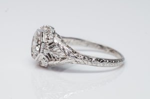 VINTAGE OLD EUROPEAN CUT DIAMOND RING IN WHITE GOLD - SinCityFinds Jewelry