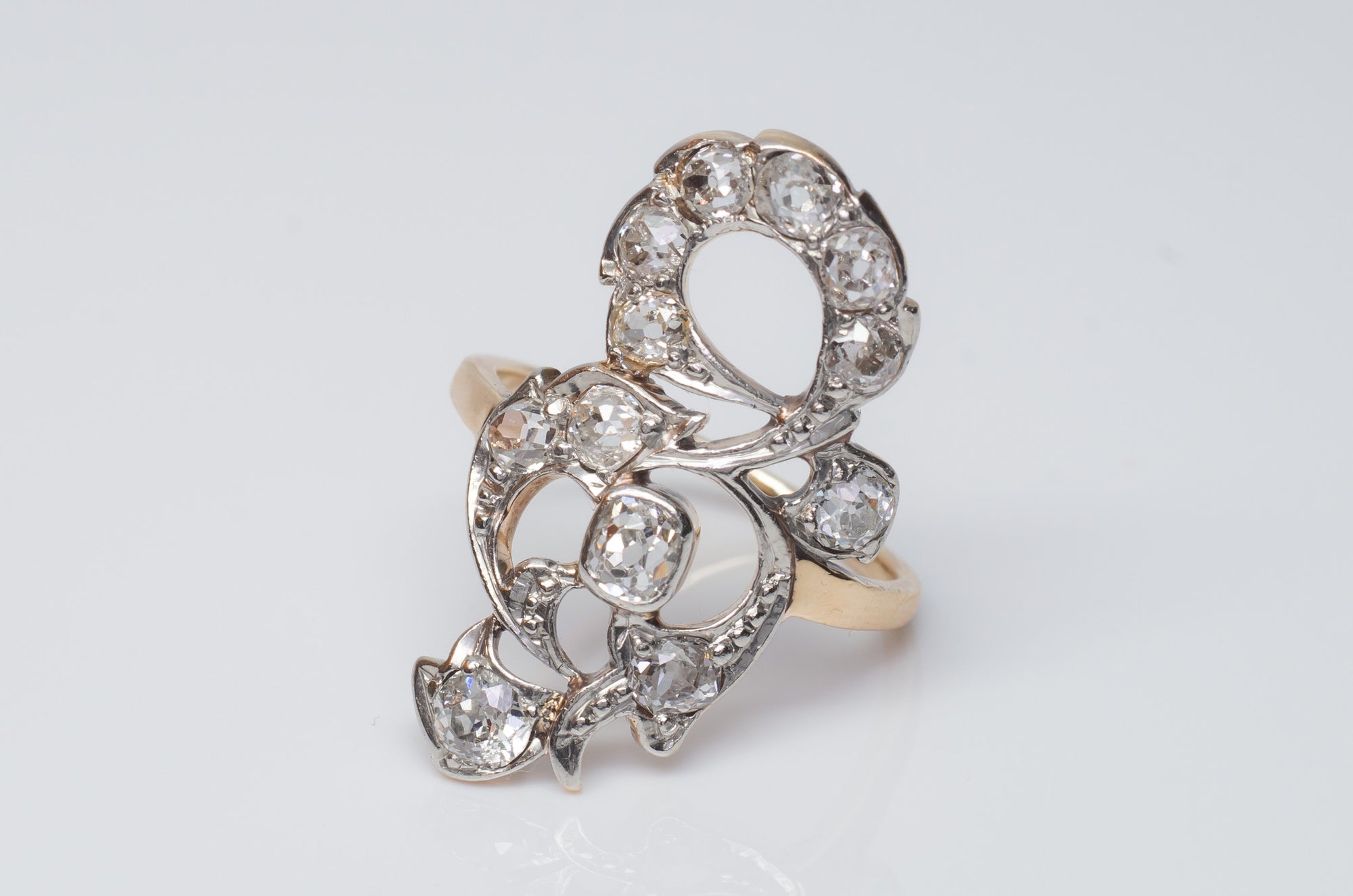 1.80CTW ANTIQUE OLD MINE CUT DIAMOND COCKTAIL RING - SinCityFinds Jewelry