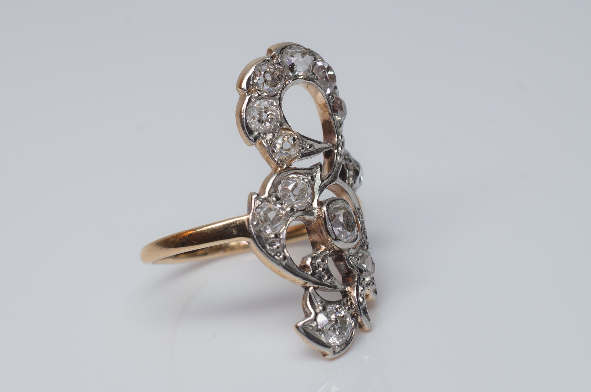 1.80CTW ANTIQUE OLD MINE CUT DIAMOND COCKTAIL RING - SinCityFinds Jewelry