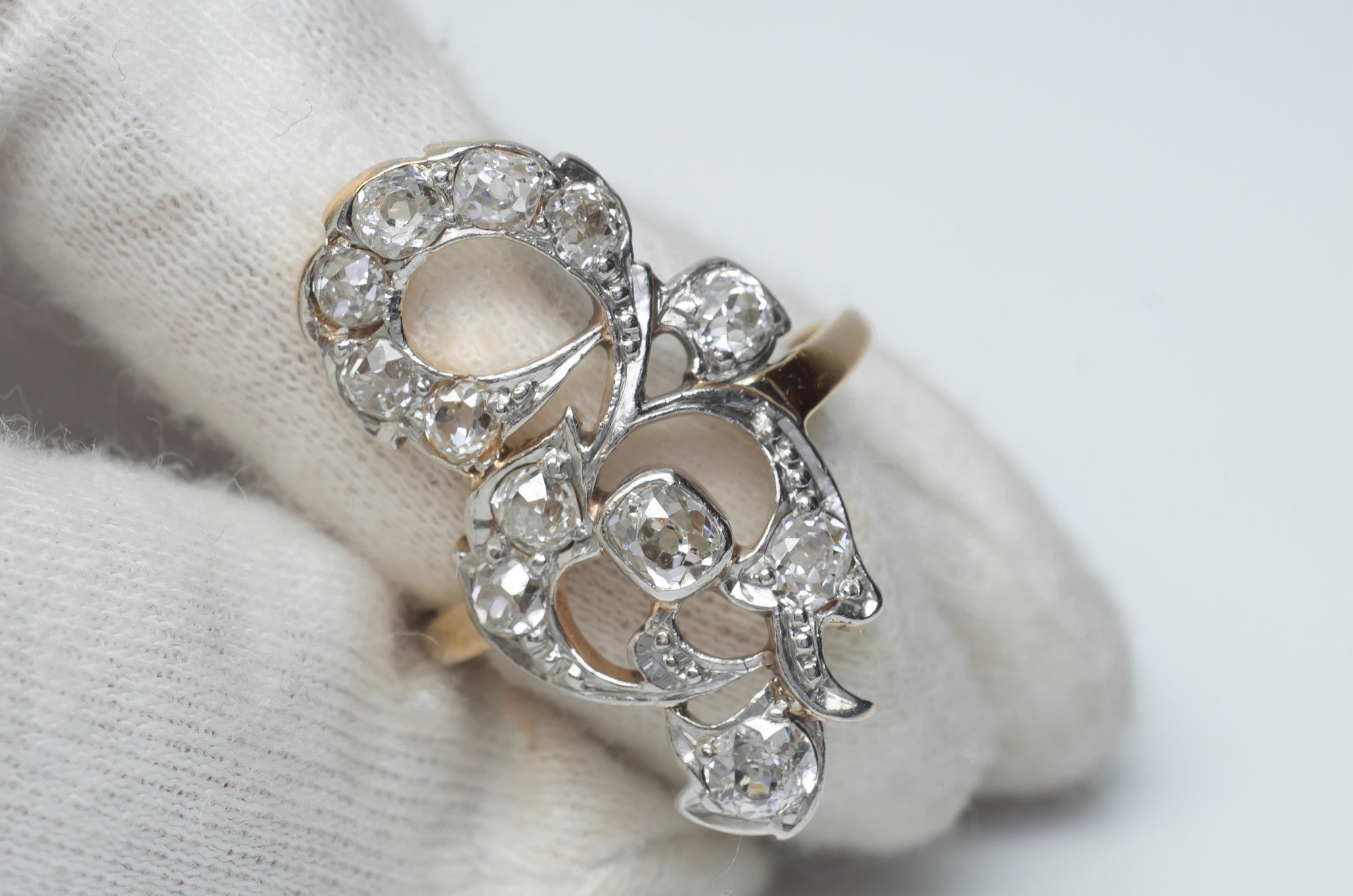 1.80CTW ANTIQUE OLD MINE CUT DIAMOND COCKTAIL RING - SinCityFinds Jewelry